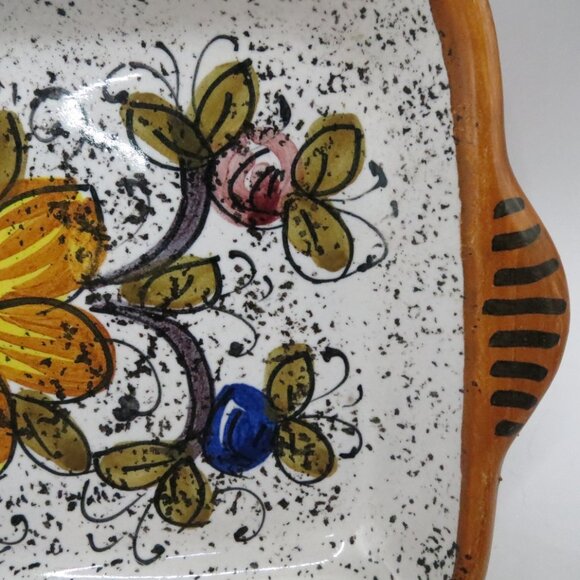 Demitasse Set F.I.C. Deruta Italy Cups Tray Majolica Floral Terracotta Tin Glaze - Picture 12 of 16